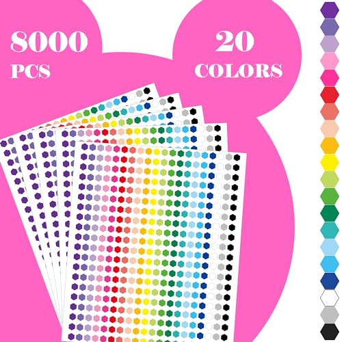 YSHIHE 8000 PCS Small Dot Stickers 1/3" Shaped Stickets 20 Colors Color Coding Labels Circle Label Stickers for Office,Classroom - Image 2