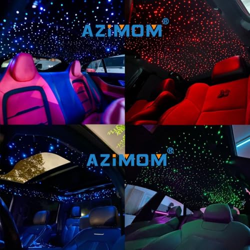 AZIMOM 16W Twinkle & Sound Activate 450pcs*0.03in*9.8ft Fiber Optic Starlight Headliner Kits for Car Home Star Ceiling Sky Decoration, APP& Remote Control Light Engine End Glow Fiber Strands - Image 5