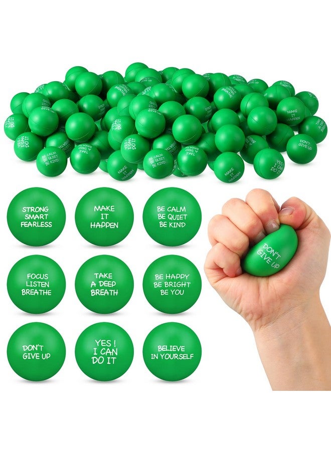 Shappy 72 Pcs Inspirational Stress Relief Balls Motivational Stress Ball Encouraging Pu Bulk Stress Ball For Adults Small Therapy Stress Relief Toys For Valentines Gifts Fidget Anxiety Anger(Green) - Image 1