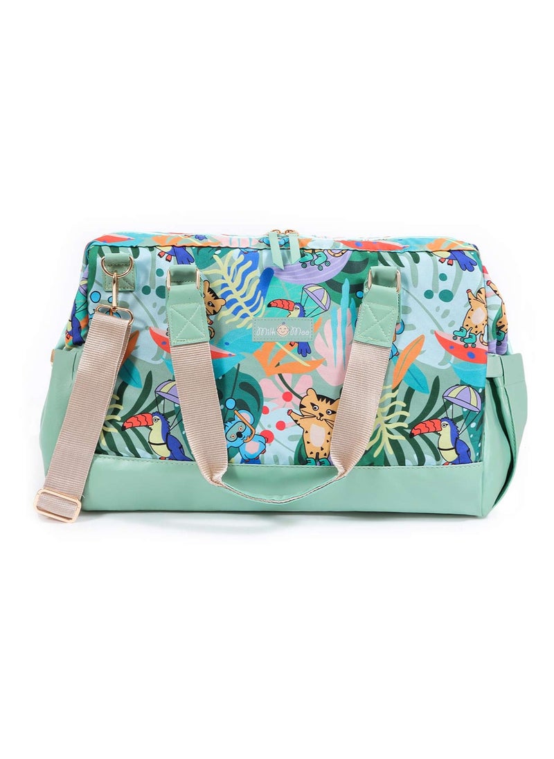 Milk & Moo Set of Tote Diaper Bag Changing Mat and 2pc Muslin Cloth Swaddles, Multipurpose Shoulder Bag, Water-resistant Changing Mat, 2pc Muslin Cloth Swaddle, Baby Care Bundle  - Image 3