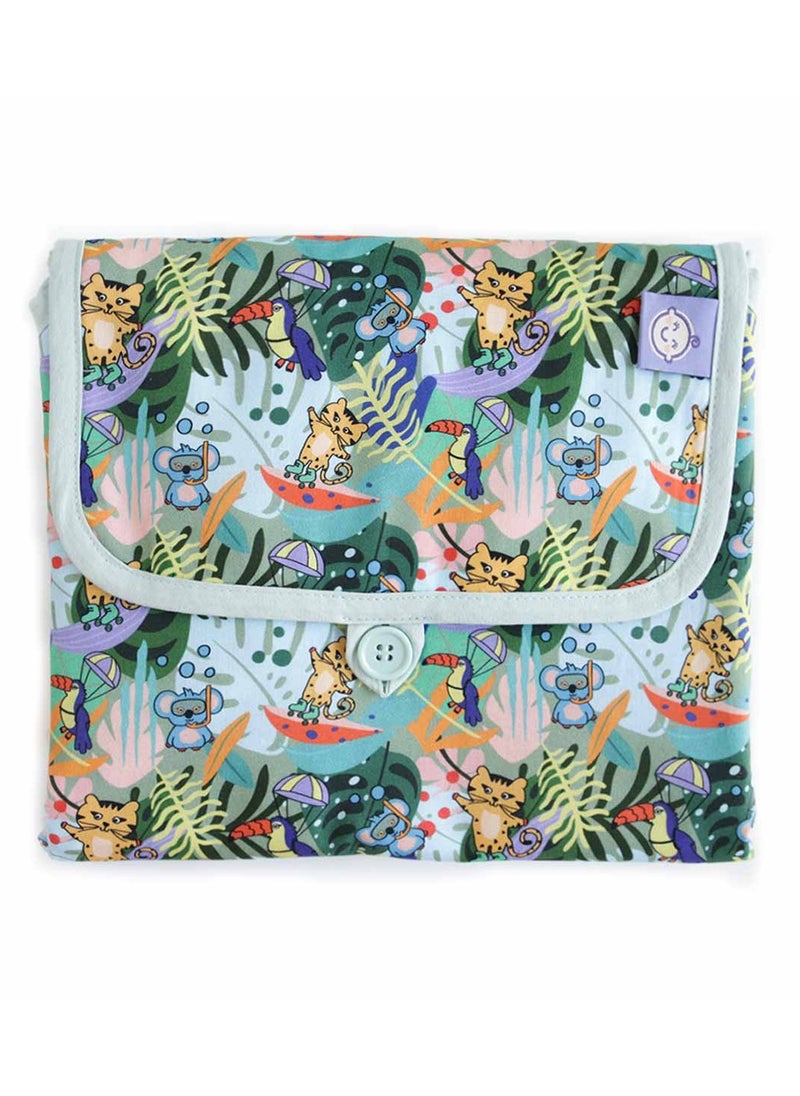 Milk & Moo Set of Tote Diaper Bag Changing Mat and 2pc Muslin Cloth Swaddles, Multipurpose Shoulder Bag, Water-resistant Changing Mat, 2pc Muslin Cloth Swaddle, Baby Care Bundle  - Image 4