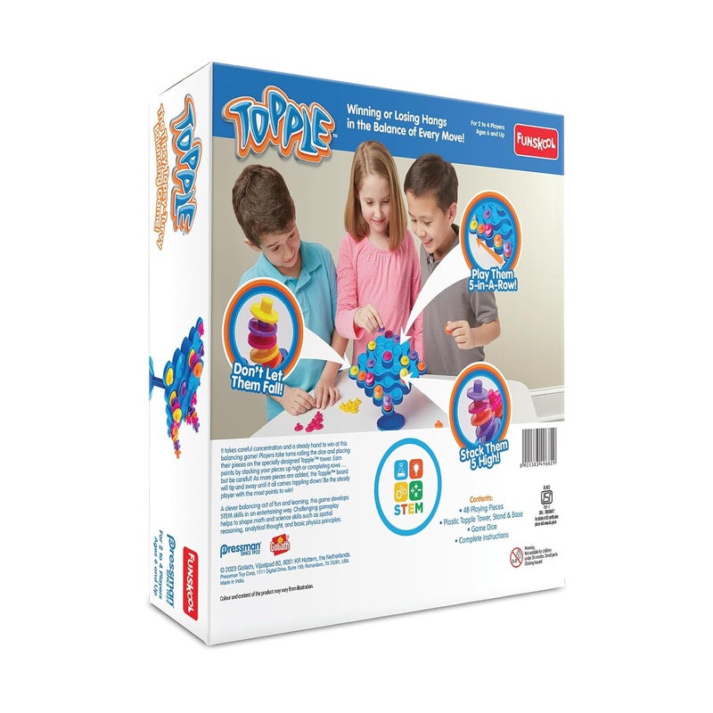Funskool Original Topple, Strategy Game, Board Game for Kids, Adults, Families, Educational, Fun, 2 to 4 Players, Family Fun, Learning Activity Toy for Childrens, Gift Set for Kid, Ages 6+ Years - Image 2