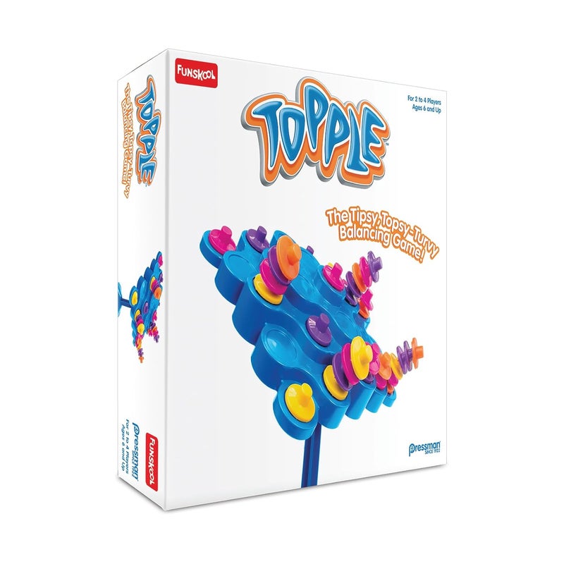 Funskool Original Topple, Strategy Game, Board Game for Kids, Adults, Families, Educational, Fun, 2 to 4 Players, Family Fun, Learning Activity Toy for Childrens, Gift Set for Kid, Ages 6+ Years - Image 1