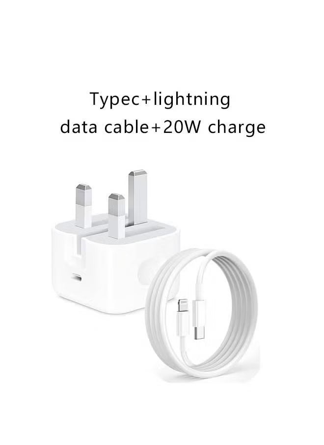 REACLOUD - iPhone 20W Fast Charger | USB C Wall Fast Charger with 1m USB C to Lightning Cable Compatible with iPhone 14/14 Pro/14 Pro Max/13/12/SE2020/11/XR/XS Max/X/iPad - Image 1