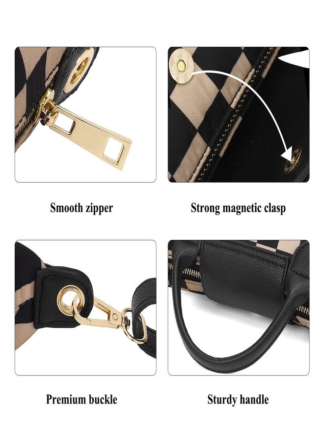 BBORGDC Purses For Women Mini Tote Bag, Checkered Small Shoulder Purse For Women Girls, Designer Crossbody Bags For Women For Walking Travel Commute, Handheld Crossbody With RFID - Image 5