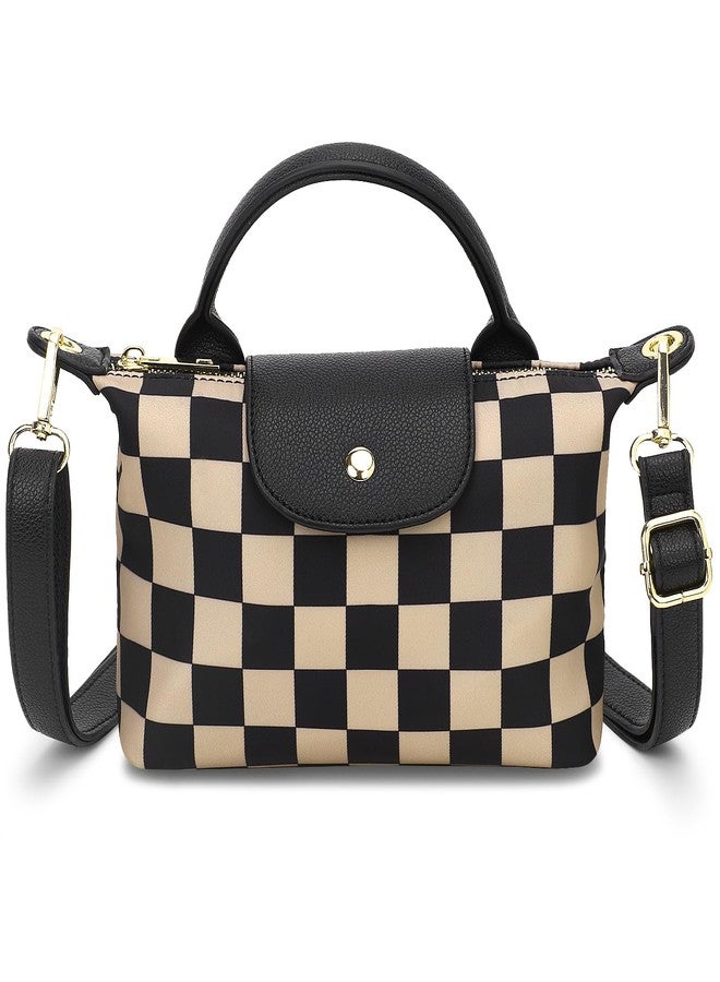 BBORGDC Purses For Women Mini Tote Bag, Checkered Small Shoulder Purse For Women Girls, Designer Crossbody Bags For Women For Walking Travel Commute, Handheld Crossbody With RFID - Image 1