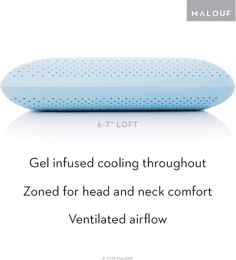 MALOUF Zoned Dough GelInfused Memory Foam Bed Pillow5Year US WarrantyQueenMid Loft Queen Mid Loft - Image 2