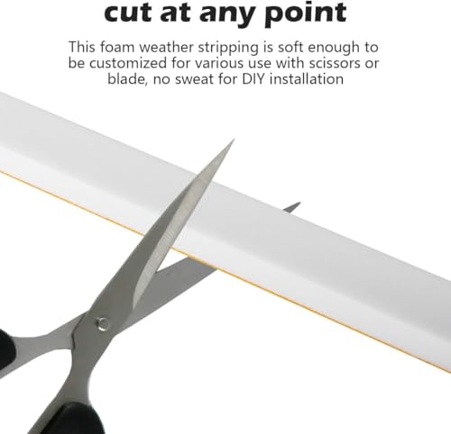 ToLanbbt White Door Window Weather Stripping Self Adhesive Foam Tape High Density Foam Sealing Strip Window Insulation Weatherproof Gasket Tape for Doors and Windows (1/2" W X 1/4" T X 16.5') - Image 3