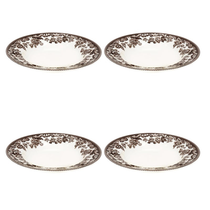 Spode Delamere Set of 4 Soup Bowl Plates  9" Fine Earthenware Bowl, Ideal for Soup, Stew, Pasta & Risotto  Rustic English Dinnerware, Dishwasher, Microwave, Freezer & Warm Oven Safe, Made in England - Image 2