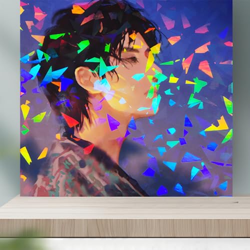 GETRIC 100 Sheets Holographic Sticker Paper 8.3x11.7 Inch Clear Vinyl Self Adhesive Waterproof Rainbow Vinyl Sticker Paper, Waterproof Transparent Holographic Laminate Film (10 Styles) - Image 5