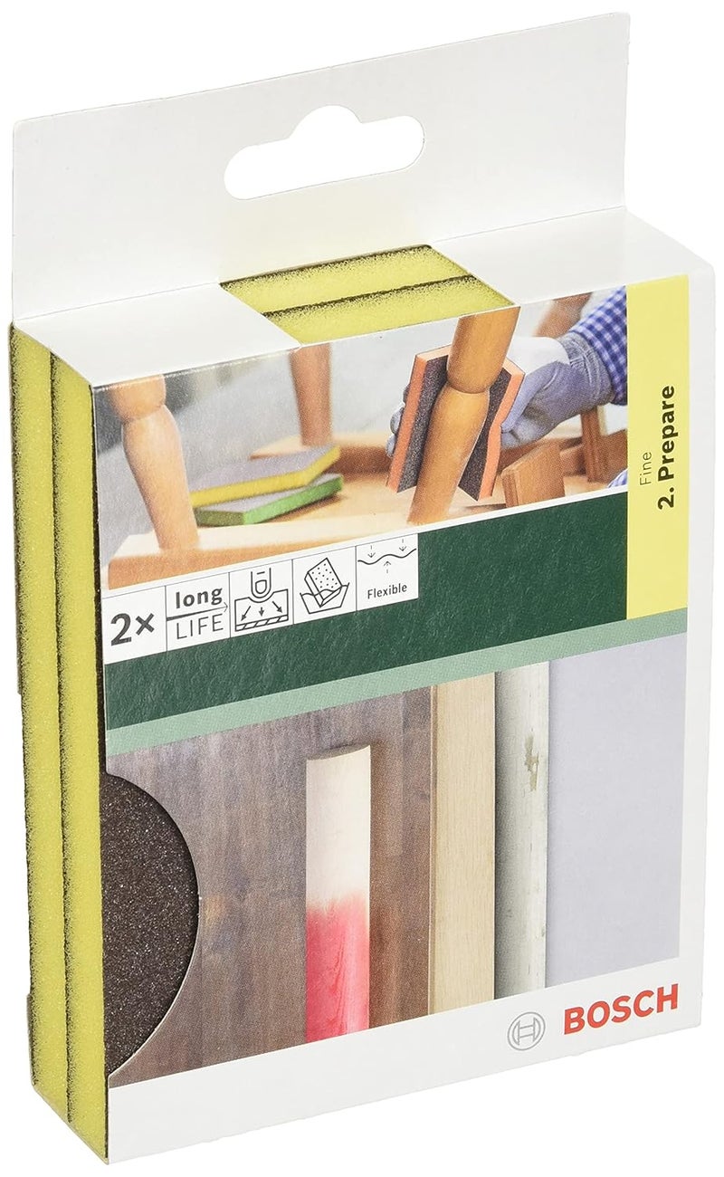 BOSCH Professional Foam Abrasives - 2 pcs pad fine- 69x97x26 mm - Image 2