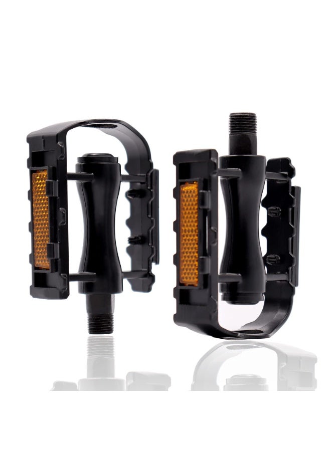 Chabeia Bicycle Pedals Road Bike,Cycle Pedals,Bike Pedals Metal,Aluminum Alloy Durable Sealed Bearing Axle Bicycle Pedals For Universal Mountain Bike Road Bike Trekking Bike A Pair (Black) - Image 1