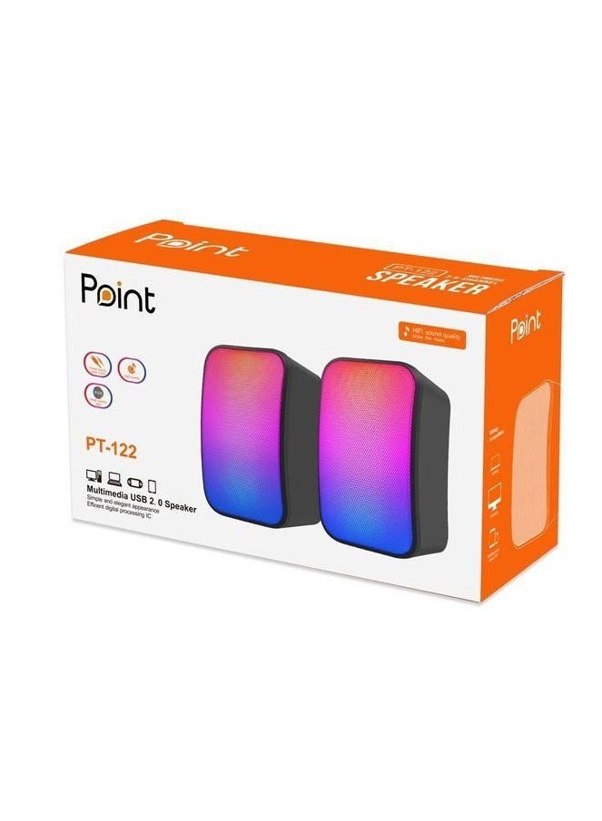 بوينت مكبر صوت للكمبيوتر المحمول/الكمبيوتر للألعاب أضواء RGB PT-122 نقطة - Image 2