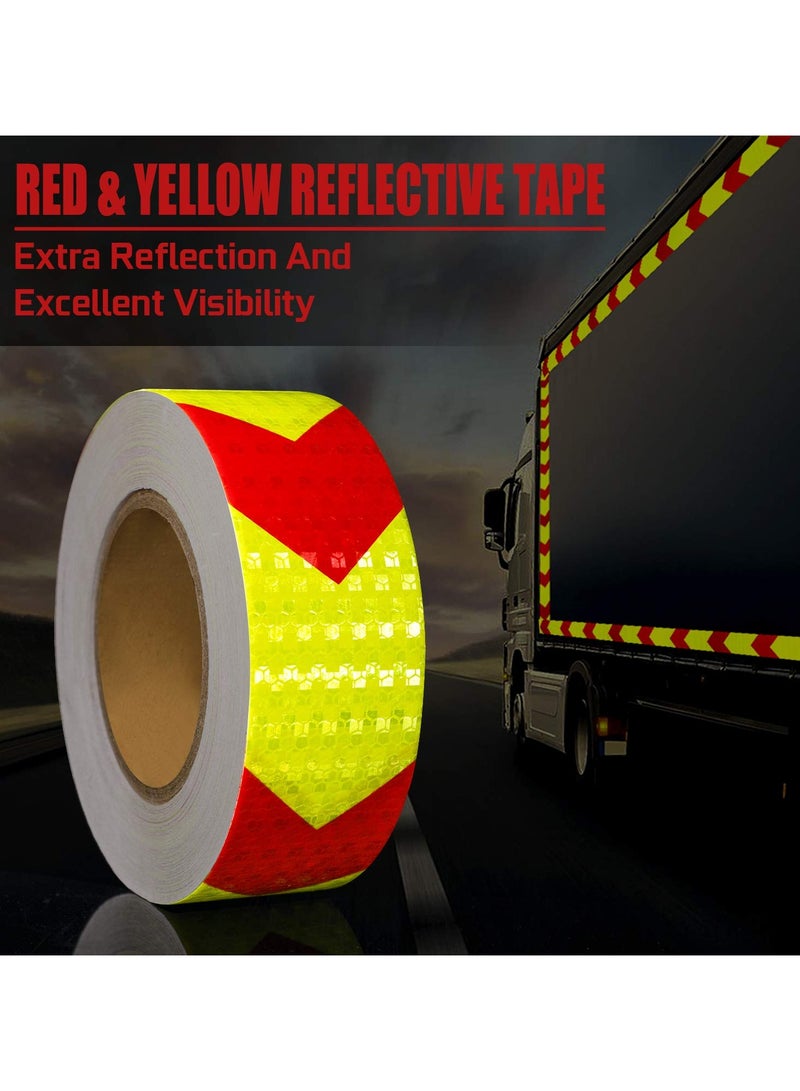 شريط عاكس للسلامة من Arrow، شريط تحذيري مقاوم للماء للاستخدام في الهواء الطلق، شريط عاكس لاصق عالي الوضوح للمركبات والمقطورات والقوارب واللافتات، عبوة من قطعتين - Image 2