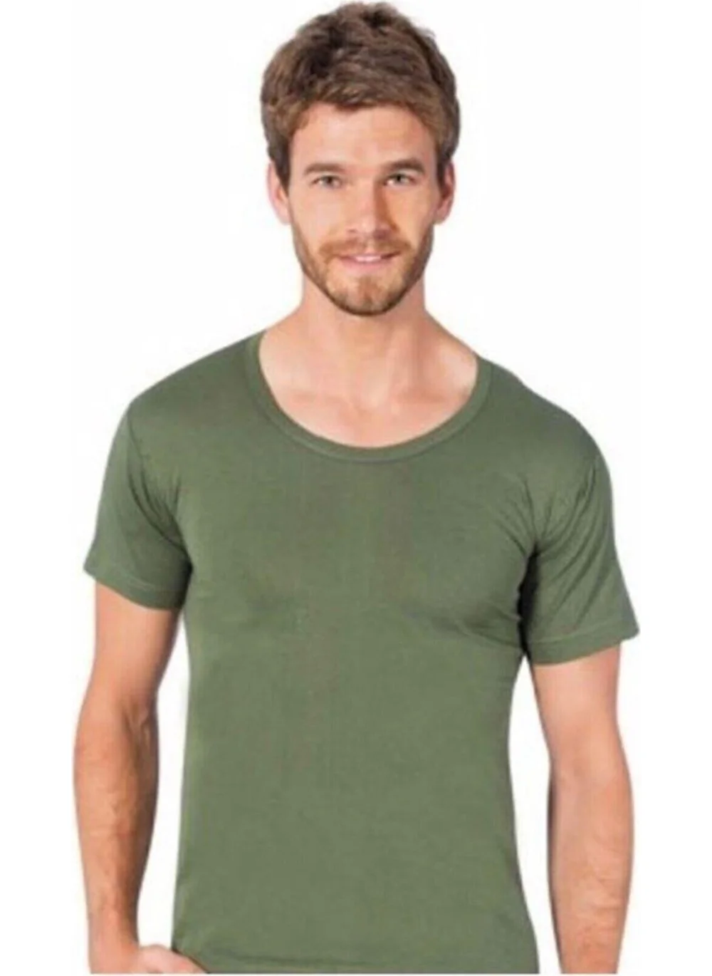 Seher Yıldızı Morning Star Men's Colorful Combed Cotton Crew Neck Undershirt 002 - 6 Pieces