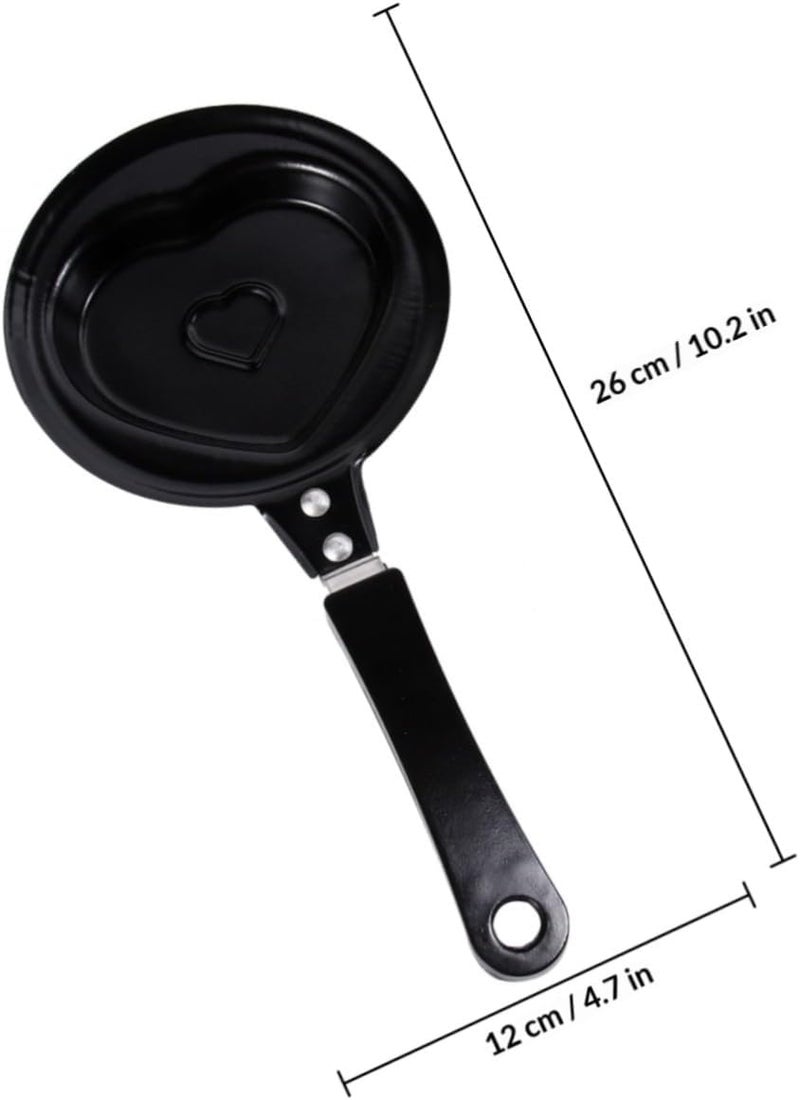 2 Pcs Mini Omelette Pan and Pancake Pan Nonstick Heart and Star Shaped for Breakfast DIY with Sturdy Heat-resistant Handles Random Style - Image 2