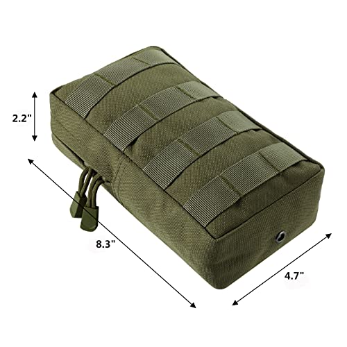 FRTKK 2 Pack Molle Pouches - Tactical Compact Water-Resistant EDC Pouch Small Utility Pouch Bags (Patch Included) (2 Pack-Army Green 3) - Image 3