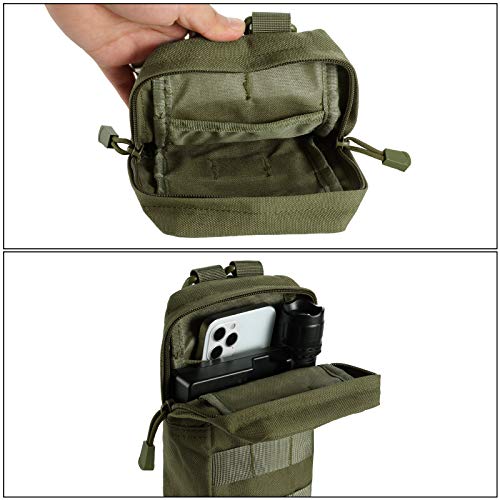 FRTKK 2 Pack Molle Pouches - Tactical Compact Water-Resistant EDC Pouch Small Utility Pouch Bags (Patch Included) (2 Pack-Army Green 3) - Image 5