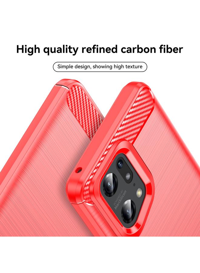 اس-توب جراب لهاتف OPPO Find X5 Pro مصنوع من ألياف الكربون TPU بملمس ناعم - Image 5