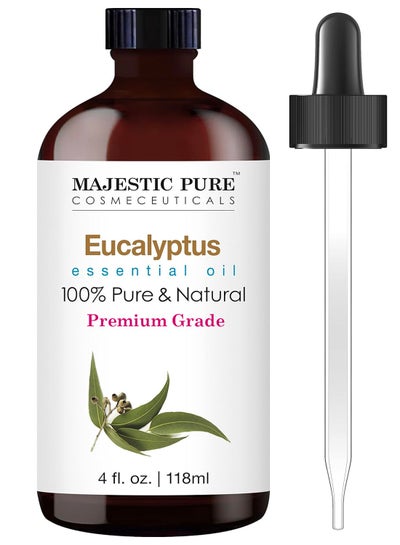 Majestic Pure Eucalyptus Essential Oil - 118 ml | 100% Pure and Natural | Premium Grade Essential Oils for Aromatherapy, Diffusers, Skin, Massage and Humidifiers |