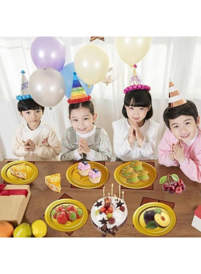 Luckam 80PCS Birthday Party Supplies Tableware Kit for 20 Guests Gold Birthday Party Decorations Theme Party Table Supplies Pack Includes Plates, Napkins, Plastic Forks - Image 3