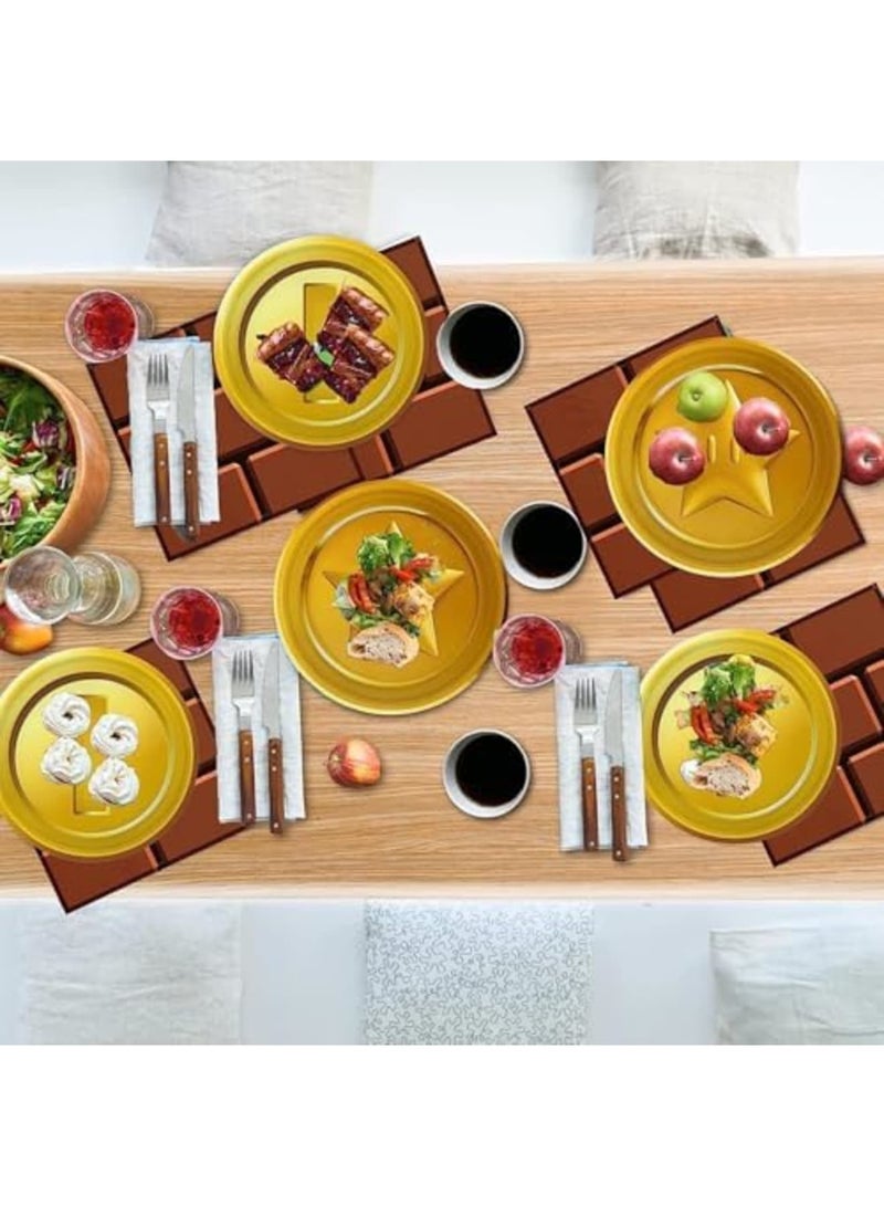 Luckam 80PCS Birthday Party Supplies Tableware Kit for 20 Guests Gold Birthday Party Decorations Theme Party Table Supplies Pack Includes Plates, Napkins, Plastic Forks - Image 5