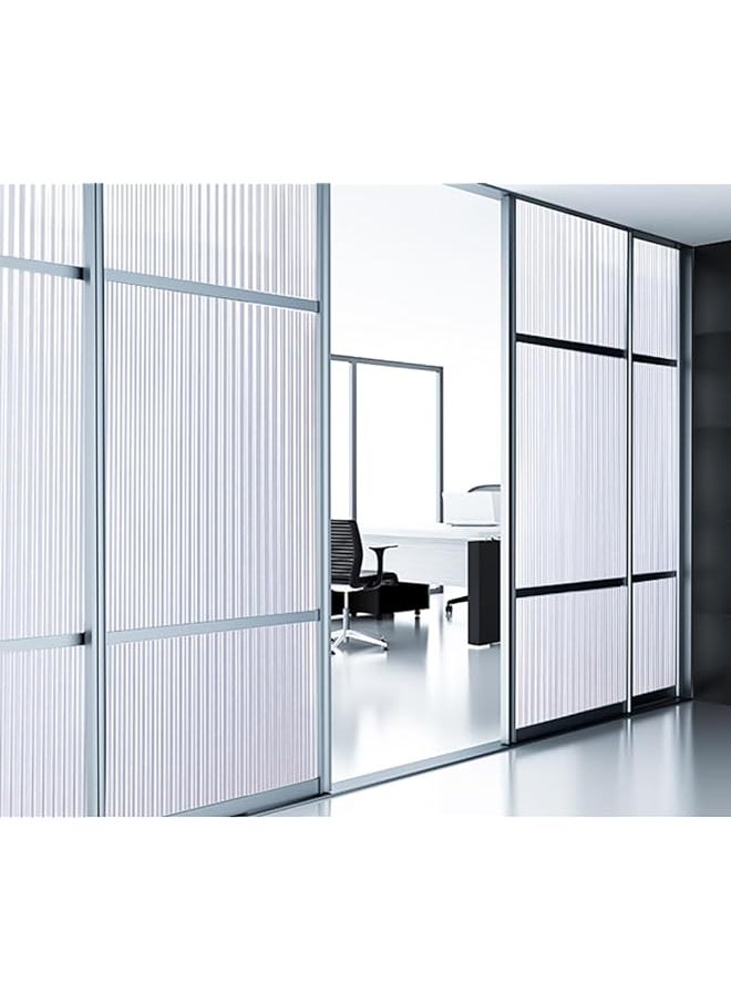 Sweet seven - seven Privacy Window Film: Stripe Pattern, Non-Adhesive Static Cling, UV Blocking, Heat Control, 3D Window Decals - Ideal for Bathroom, Home, and Office - Size: 60 x 100cm - Image 1