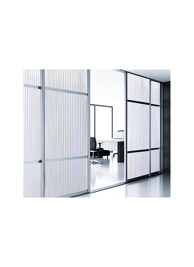 Sweet seven - seven Privacy Window Film: Stripe Pattern, Non-Adhesive Static Cling, UV Blocking, Heat Control, 3D Window Decals - Ideal for Bathroom, Home, and Office - Size: 60 x 100cm - Image 1