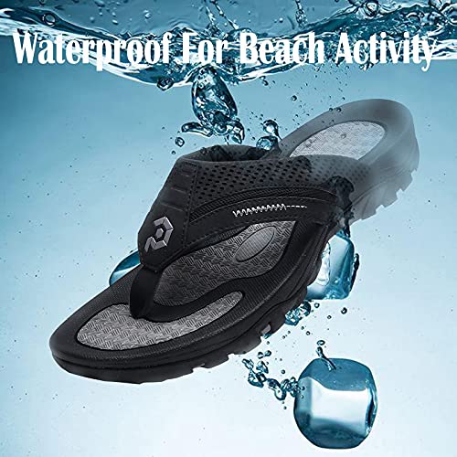Pulltop Flip Flops for Men, Mens Thong Sandals Waterproof Shower Sandals Summer Outdoor Slippers Non Slip Beach Sandals for Men - Image 5