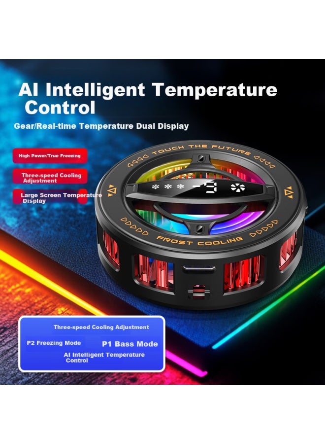Yomo【Large Screen Digital Display3 Levels Ai Temperature Control】Phone Cooler Live Broadcast Special Tablet Semiconductor Cooling Artifact With Digital Display Suitable For Apple, Huawei, Xiaomi, Blac - Image 1