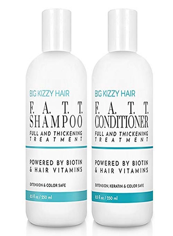 Big Kizzy F.A.T.T. Volumizing & Thickening Biotin Shampoo & Conditioner Set, Gentle Hair Care Hair Safe For Extensions Color Keratin Treatments, Strengthens & Nourishes Fragile Hair - Image 1