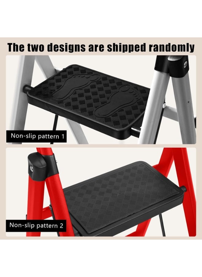Generic - 3 Step Folding Ladder with Anti-Slip Wide Pedals and Handrails – Multi-Purpose Step Stool for Home and Outdoor Use - Image 1