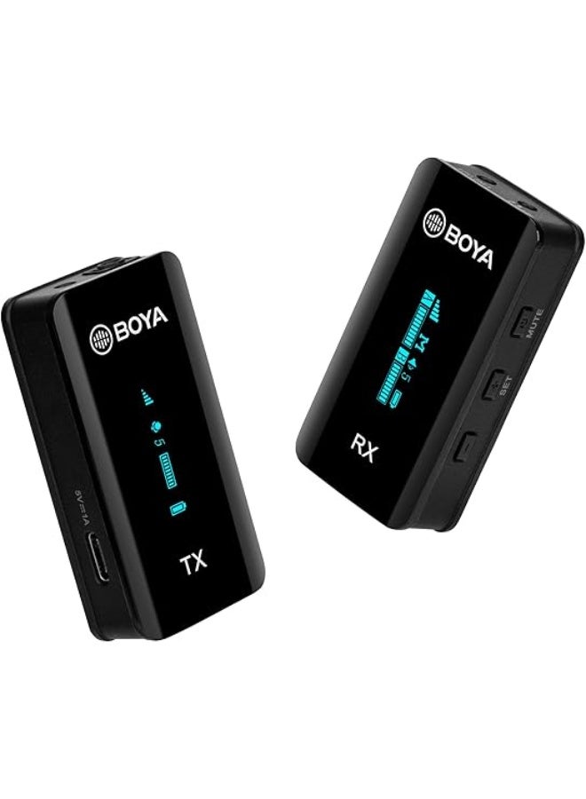 BOYA 2.4GHz Wireless Lapel Lavalier System Microphone for Camera DSLR Camcorder Dual Channel Cordless Clip On Mic for Vlog Live Streaming Video Recording YouTube (BY-XM6-S1 1 Transmitter 1 Receiver) - Image 1