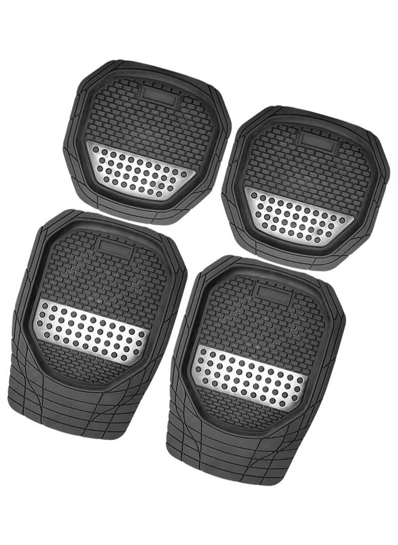 VIO Automotive Floor Mats Black Universal Fit Heavy Duty Rubber Mats All Weather Car Protection for SUVs Trucks Sedans Vans  Crossovers 4Pc Set Front Rear Anti Slip Waterproof Easy Clean Odorless  - Image 1