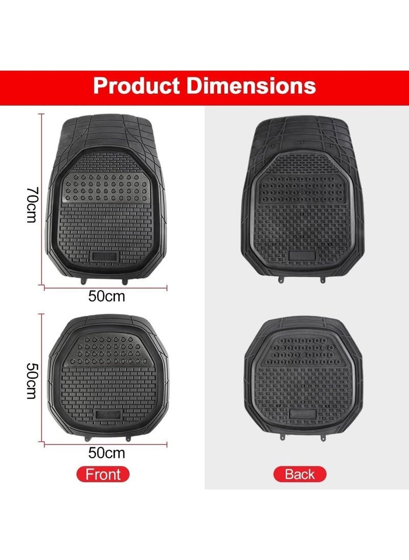 VIO Automotive Floor Mats Black Universal Fit Heavy Duty Rubber Mats All Weather Car Protection for SUVs Trucks Sedans Vans  Crossovers 4Pc Set Front Rear Anti Slip Waterproof Easy Clean Odorless  - Image 4