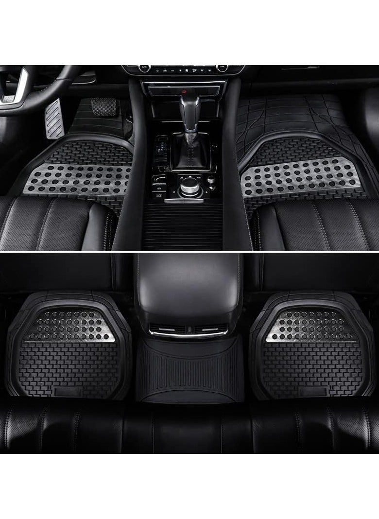 VIO Automotive Floor Mats Black Universal Fit Heavy Duty Rubber Mats All Weather Car Protection for SUVs Trucks Sedans Vans  Crossovers 4Pc Set Front Rear Anti Slip Waterproof Easy Clean Odorless  - Image 3
