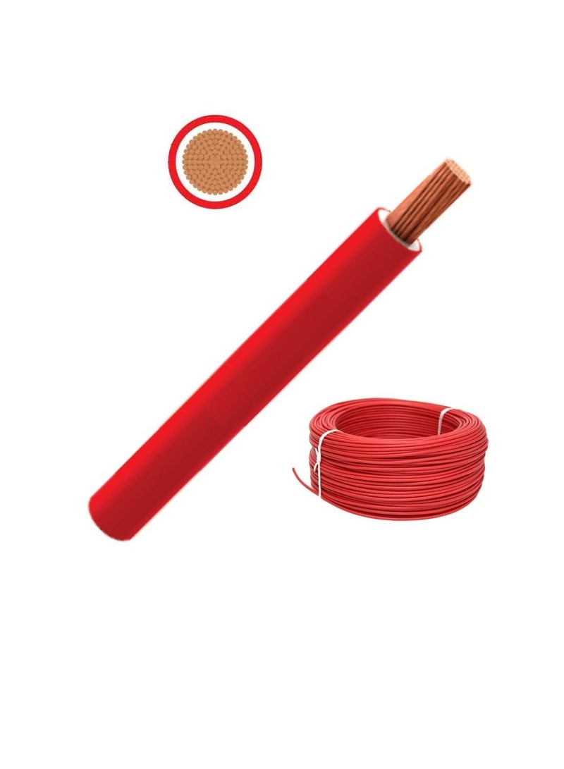 RR Multi Strand Pure Copper Single Core Flexible Cables Trirated Electrolytic Conductor up to 105C Fire Resist Electric Panel Wire BS6231 ISO9001 CE Compliant 100Y 90m Roll 1 mm Red - Image 1