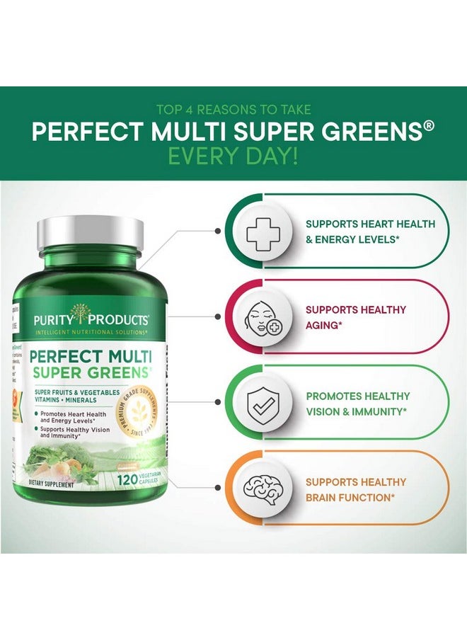 Purity Products - Perfect Multi Super Greens Dietary Supplement Health Nutrition 120 Count - Image 1
