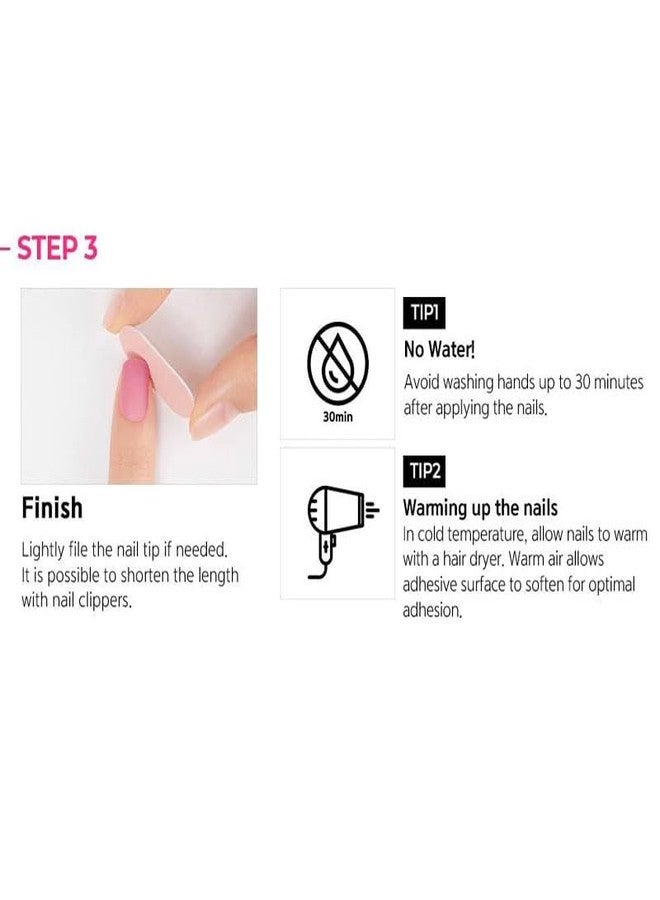 DASHING DIVA MAGICPRESS Plum Ice French | Day to Night | Short, Square Shaped Press On Nails | Long Lasting - Image 5