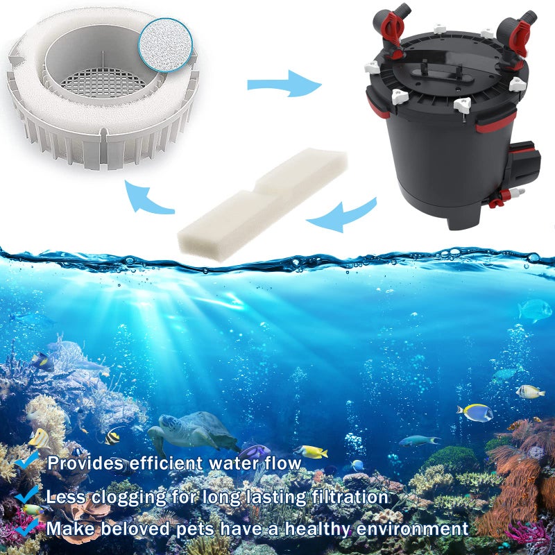 Podoy Fx4 Foam Filter Pads Replacement Compatible with Fluval FX5 / FX6 Canister Filter, Aquarium Bio Sponge Foam Filter Pads (12 Packs) - Image 2