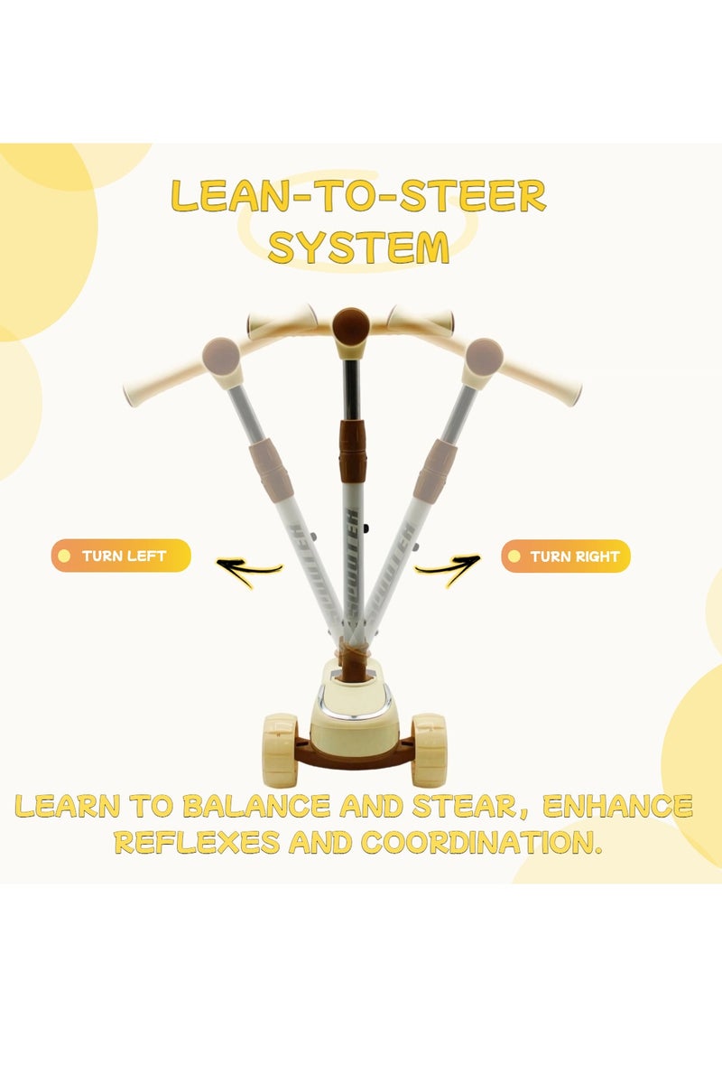 EASY FUTURE Scooters for Kids with Foldable & Height Adjustable Handle Kick Scooter with LED PU Wheels & Rear Brake & Music Kids Scooter for 3 to 8 Years - Image 4