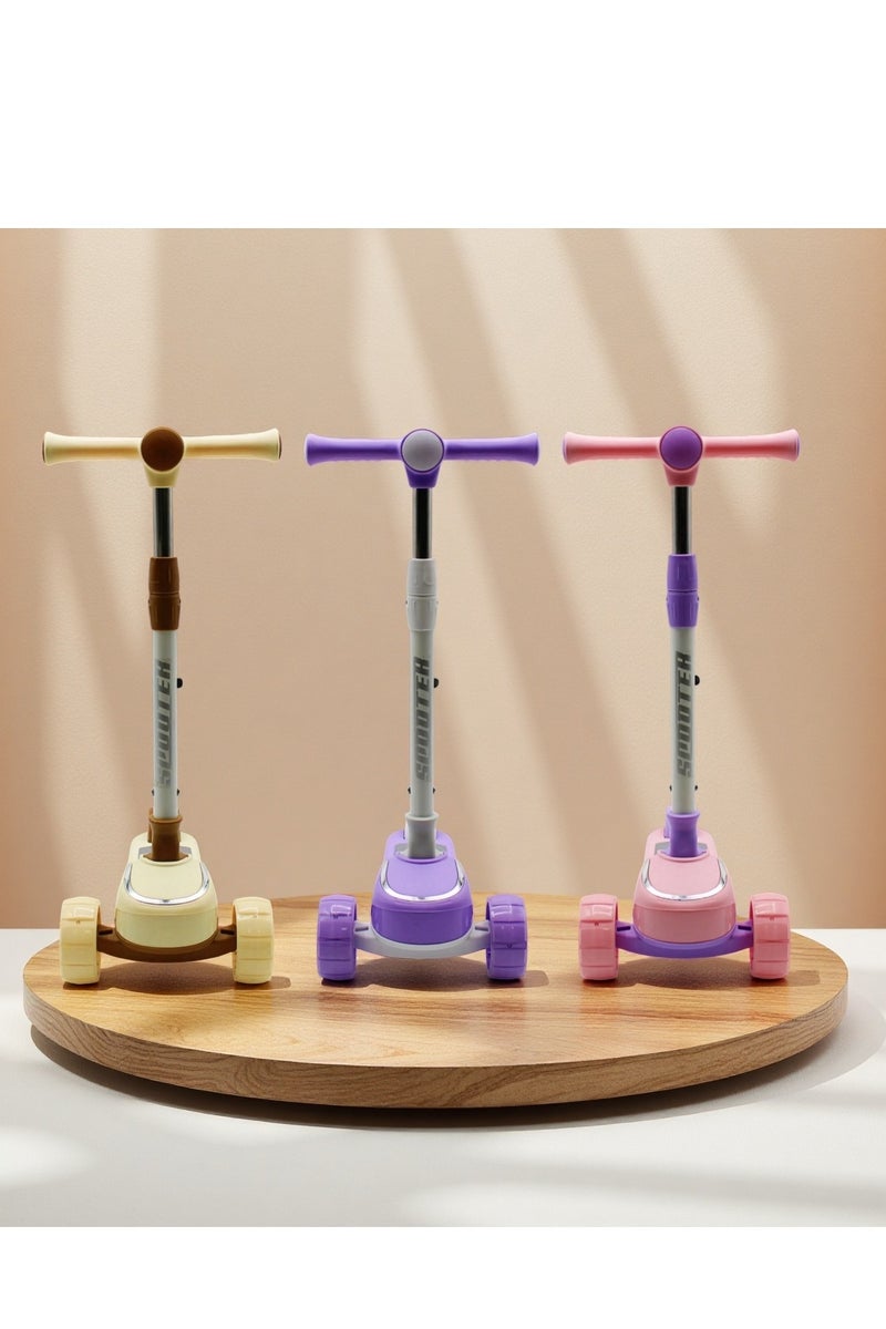 EASY FUTURE Scooters for Kids with Foldable & Height Adjustable Handle Kick Scooter with LED PU Wheels & Rear Brake & Music Kids Scooter for 3 to 8 Years - Image 5