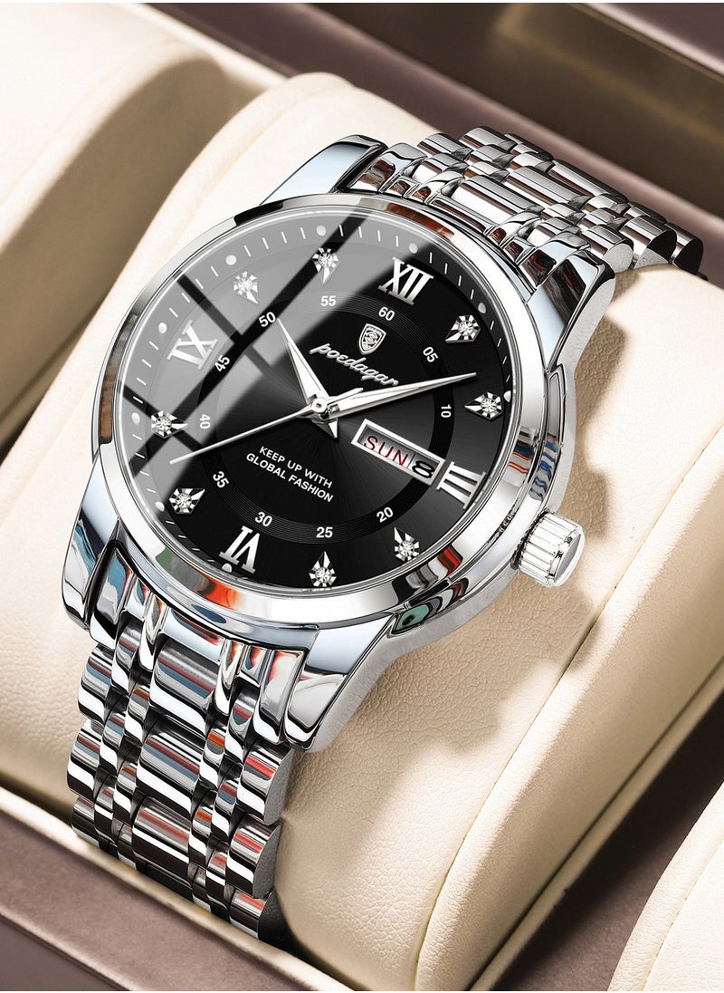 POEDAGAR Waterproof Luminous Men's Watch Quartz-Case 41mm  - Image 1