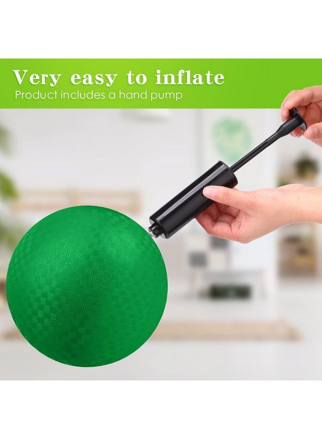 Yunsailing 24 Pcs Dodgeballs Bulk 6 Inch Playground Balls, Sport Kickball Rubber Bouncy Inflatable Balls with a Hand Pump for Kids Adults Indoor Outdoor Ball Games, Kickball, Handball, Four Square(Dark Green) - Image 5