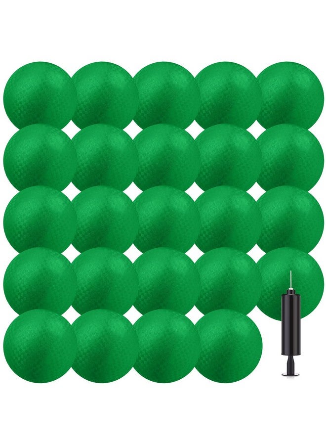 Yunsailing 24 Pcs Dodgeballs Bulk 6 Inch Playground Balls, Sport Kickball Rubber Bouncy Inflatable Balls with a Hand Pump for Kids Adults Indoor Outdoor Ball Games, Kickball, Handball, Four Square(Dark Green) - Image 1
