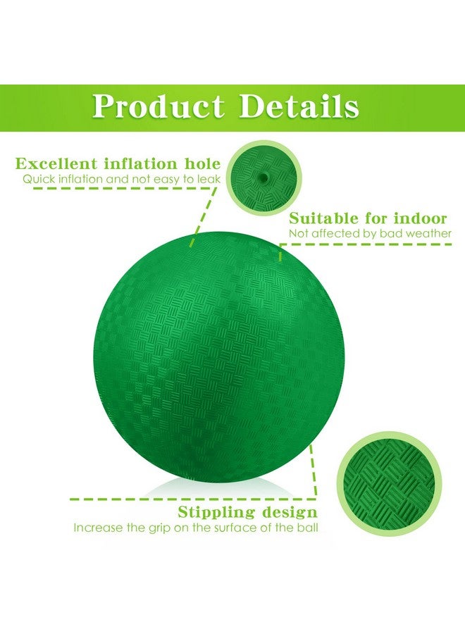 Yunsailing 24 Pcs Dodgeballs Bulk 6 Inch Playground Balls, Sport Kickball Rubber Bouncy Inflatable Balls with a Hand Pump for Kids Adults Indoor Outdoor Ball Games, Kickball, Handball, Four Square(Dark Green) - Image 3