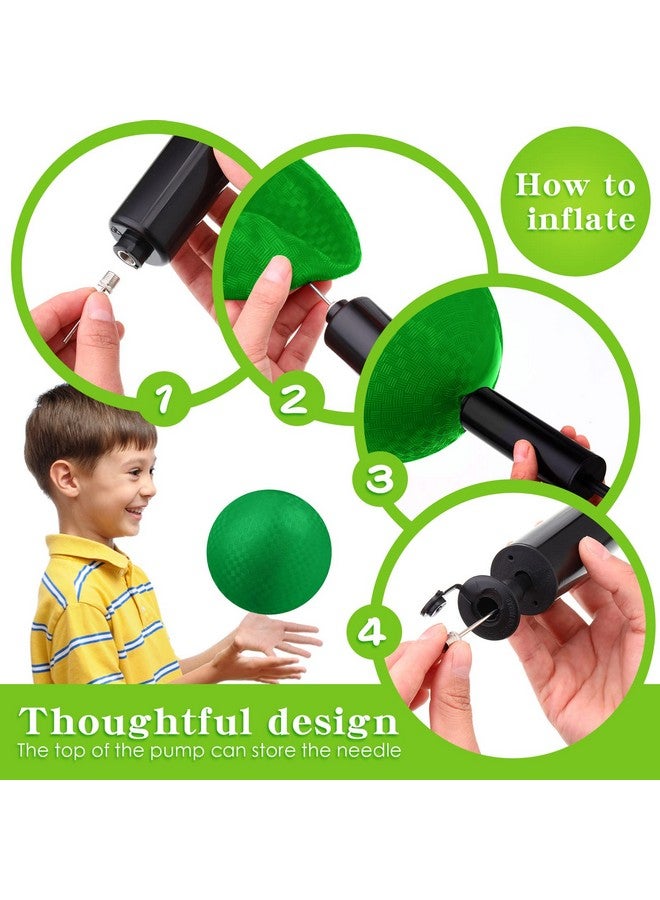 Yunsailing 24 Pcs Dodgeballs Bulk 6 Inch Playground Balls, Sport Kickball Rubber Bouncy Inflatable Balls with a Hand Pump for Kids Adults Indoor Outdoor Ball Games, Kickball, Handball, Four Square(Dark Green) - Image 4