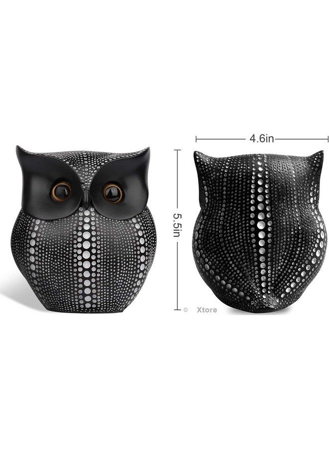 Xtore® Modern Classy Lucky Owl Resin Art Figure Showpiece -(Pack of 1, Black) - Image 4
