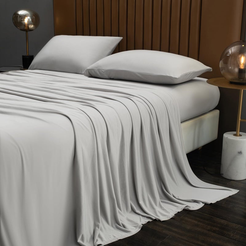 LLanCL Cooling Blanket Queen Size Summer Blanket with Extreme Thin Design Japanese Cooling Fiber Absorbs Body Heat Lightweight Soft Cold Sheet for Sleeping Cool BedQueen Size 96 x 90 Grey