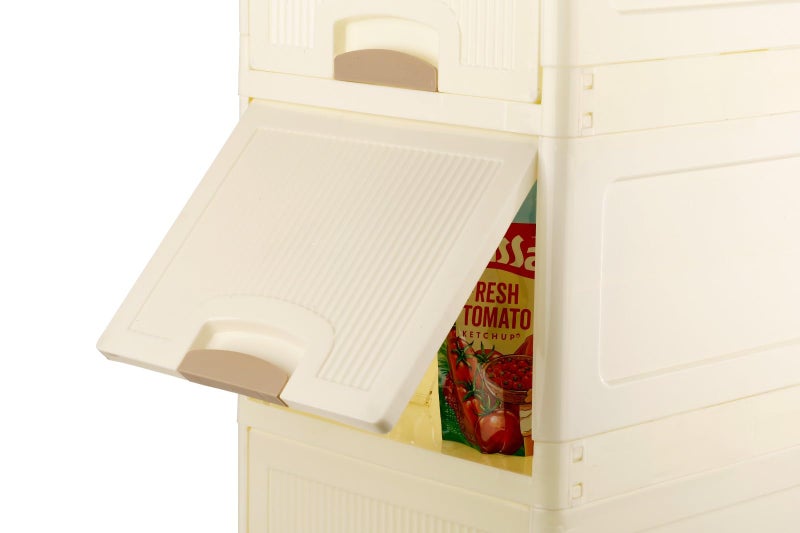 AVZEEGO Plastic Multi-Purpose Organizer | Modular Storage Box for Clothes, Kitchen, Bedroom & Living Room | Stackable Rack, Space-Saving Wardrobe Cabinet Wardrobe for Cloth (WHITE, 4 LAYER) - Image 3